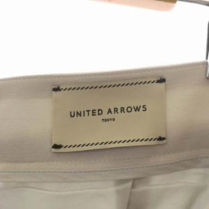 UNITED ARROWS 21AW UBCMD BK STN ジョーゼットパンツ ワイドストレート タック 34 ライトグレー