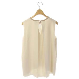 ESTNATION 21AW サーブルニット カットソー ノースリーブ フレア クルーネック F オフホワイト ベージュ