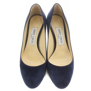 JIMMY CHOO パンプス ピンヒール スエード 36 ネイビー