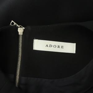 ADORE バックギャザー ワンピース ロング 長袖 ボリュームスリーブ 38 ブラック