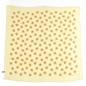 CELINE スカーフ シルク トリオンフ 総柄 イエロー