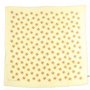 CELINE スカーフ シルク トリオンフ 総柄 イエロー