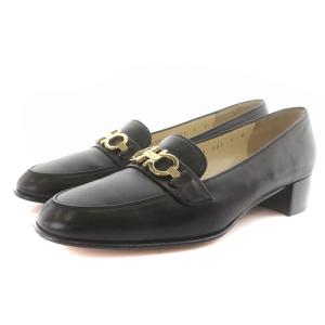 ガンチーニ ローファー ローヒール レザー 6 23.5cm ブラック