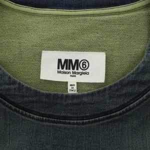 Martin Margiela 6 MM6 カットオフコットンデニムカットソー 半袖 ストレッチ 40 紺 インディゴ