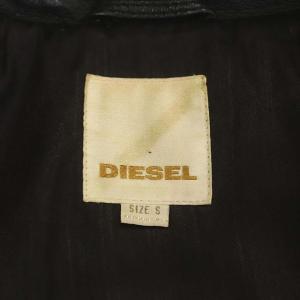 DIESEL ラムレザーライダースジャケット 羊革 ジップアップ S ブラック