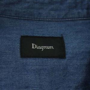 Diagram GRACE CONTINENTAL デニムシャツクロスワンピース ロング 長袖 リボン 38 ブルー