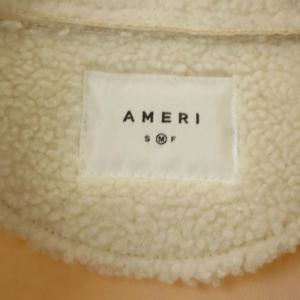 Ameri VINTAGE ボアジャケット COTTON CANDY FLIGHT JACKET ジップアップ 革ベルト M オフホワイト