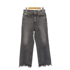 THE TAYLOR ハイウエスト ジーンズ ストレート カットオフ ダメージ加工 24 グレー