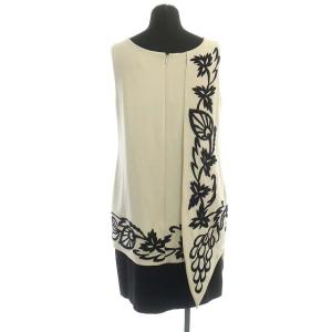 Diagram GRACE CONTINENTAL 刺繍デザインワンピース ミニ ノースリーブ 38 アイボリー ブラック