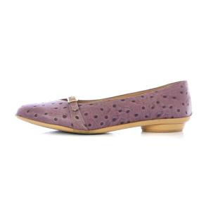 Salvatore Ferragamo オードリー AUDREY パンプス フラット オーストリッチレザー 6.5C 24cm 紫 パープル