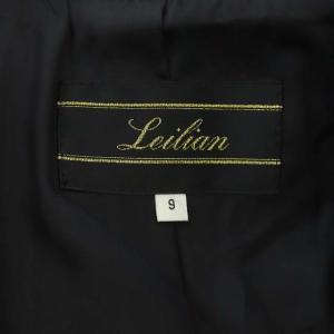 Leilian ラムレザーコート アウター キルティング ビッグカラー 9 ブラック
