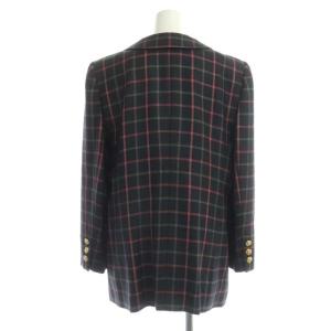 Leilian セットアップ ラウンドカラージャケット 5B スカート 膝丈 チェック シルク混 ブラック ベージュ