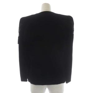 Leilian セットアップ ノーカラージャケット 総裏地 ロングスカート タイト ベロア リボン 9 ブラック