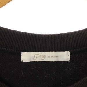 Plage Cut off logo カットソー スウェット クルーネック ヴィンテージ調 チャコールグレー