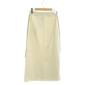 Theory 21SS DBF COTTON COVER STITCH SKT スカート ニット ロング タイト ライン スリット S アイボリー