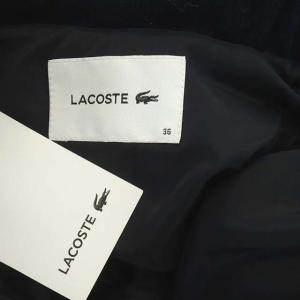 LACOSTE フード付きダウンベスト ニット ジップアップ 36 ネイビー