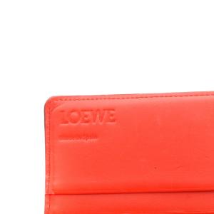 LOEWE 長財布 二つ折り 型押し レザー レッド OH