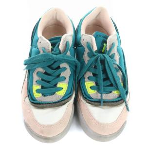 Onitsuka Tiger ADMIX RUNNER スニーカー スエード 切替 22.5cm グリーン ピンク