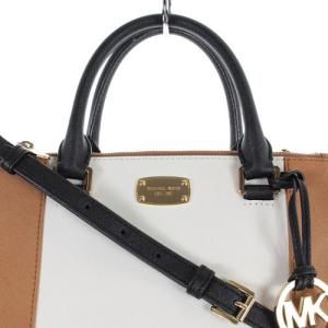 MICHAEL KORS ショルダーバッグ ハンドバッグ 2way ロゴ レザー ブラウン ホワイト ブラック