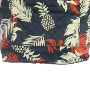 russet トートバッグ ハンドバッグ ナイロンリーフ柄 モノグラム ネイビー