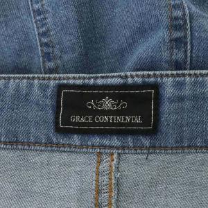 GRACE CONTINENTAL キャミロングデニムワンピース フレア 前開き 38 ライトブルー