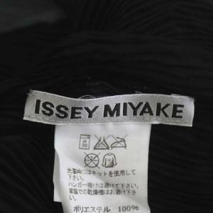 ISSEY MIYAKE カットソー ハイネック プリーツ シアー 長袖 2 ブラック グレー