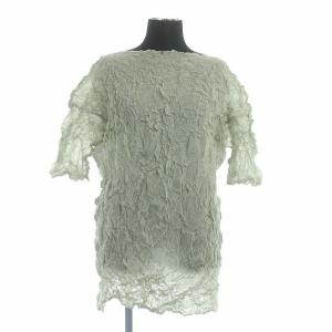 ショートスリーブ シワ加工 トップス カットソー プルオーバー M ミント