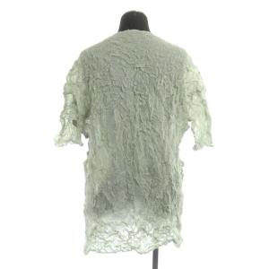 ISSEY MIYAKE ショートスリーブ シワ加工 トップス カットソー プルオーバー M ミント