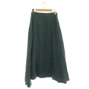 MI-MOLLET FLARE SKIRT LINEN アシンメトリー 00 グリーン