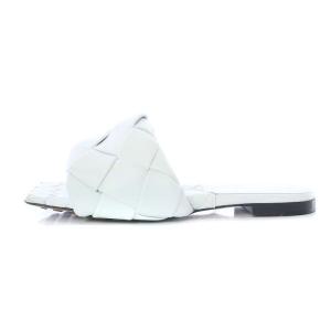 BOTTEGA VENETA 608853 ザ リド イントレチャート サンダル レザー 24.5cm 白