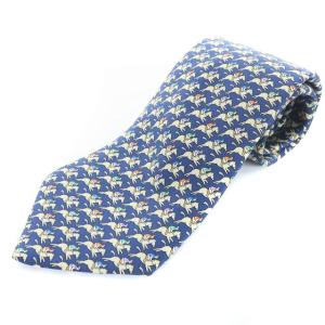 ネクタイ 馬モチーフ ジョッキー柄 ネイビー