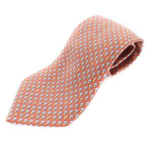 ネクタイ きのこ柄 シルク レッド