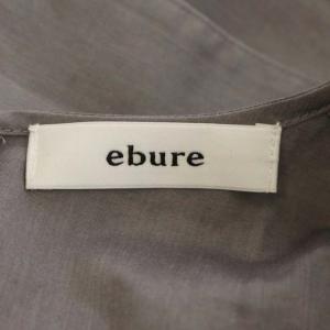 ebure ギャザースリーブバックジップブラウス シャツ チュニック丈 プルオーバー 38 グレージュ