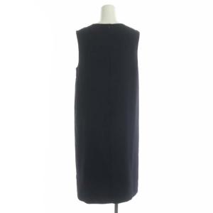 ADORE ノースリーブワンピース Iライン ミモレ丈 ロング 36 紺 ネイビー