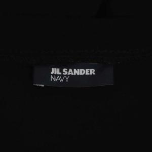 JIL SANDER ネイビー NAVY 切り替え 裾フレア ワンピース ミモレ丈 長袖 36 ブラック