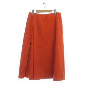 ツイルタックスカート ロング ミモレ丈 40 オレンジ