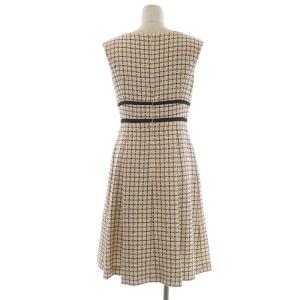 TOCCA 25周年 TATTERSALL ドレス ワンピース ノースリーブ 膝丈 0 ベージュ