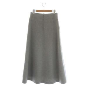 ebure ロングフレアスカート ウール アシンメトリー 38 グレー