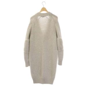 Drawer 20AW ムートンパッチロングカーディガン 1 ライトグレージュ