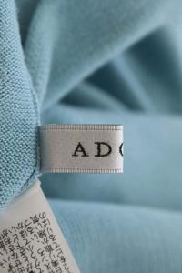 ADORE 21SS ライトハイゲージニット セーター 薄手 クルーネック 長袖 チュニック丈 プルオーバー 38 水色 ライトブルー