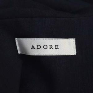 ADORE 22SS ドライタッチ麻ビックセーラーカラーワンピース 38 紺