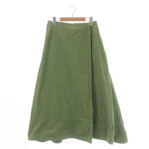 サーフバイオ Aラインスカート ミリタリー ラップ調 ロング 40 カーキ