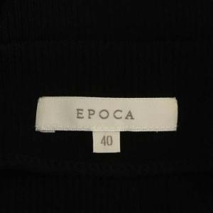 EPOCA レース切替リブニット カットソー オフショルダー 長袖 40 ブラック