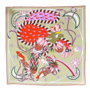 Gavroche 45 Le Sacre de lHiver カレ スカーフ シルク ベージュ