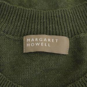 MARGARET HOWELL 22SS FINE LINEN リネンカーディガン 長袖 シアー 2 カーキ