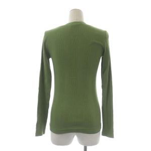 GALERIE VIE 21SS ニット コットン ランダムリブ アンサンブル Vネックカーディガン 長袖 カットソー 半袖 クルーネック S 緑