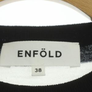 ENFOLD 20SS SOFT WOOLボーダーニットPO カットソー プルオーバー 長袖 38 ブラック ホワイト