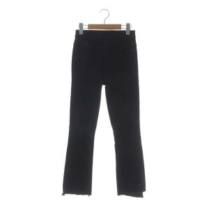 INSIDER CROP STEP FRAY カットオフデニムパンツスリム 24 ブラック