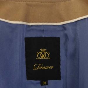 Drawer メルトンノーカラーコート ドルマン 比翼ボタン 38 ライトブラウン