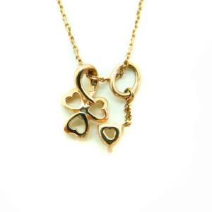 4℃ ダイヤクローバーネックレス K18PG ピンクゴールド